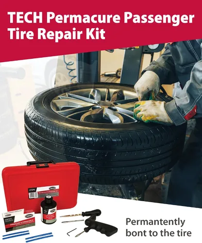 Vista 2 de TECH PermaCure - Kit de reparación de neumáticos, 50 tapones y herramientas, kit de reparación permanente de neumáticos