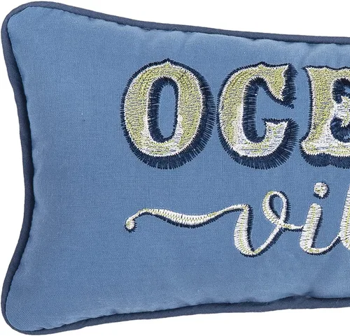 Vista 2 de C&F Home Ocean Vibes - Almohada bordada de 6 x 12 pulgadas, color azul
