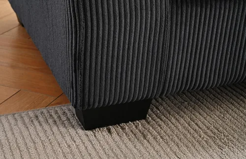 Vista 9 de Container Furniture Direct Luxe - Sofá modular de dos piezas de gran tamaño para sala de estar, sofá en forma de L de 102.4 pulgadas con diván, Negro