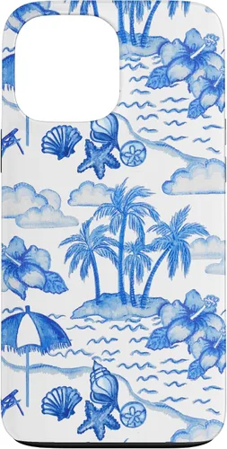 Vista 23 de Funda para iPhone 16 Coastal Nieta Preppy Hawaiian Hibiscus Coconut Girl