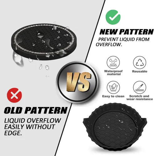 Vista 5 de Portavasos para automóvil, posavasos antideslizantes para automóvil, inserto universal para portavasos de automóvil, tapete de accesorios