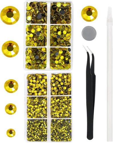 Vista 24 de 6796PCS Diamantes de Imitación Termoadhesivos de Aguamarina Piedras de Cristal de Vidrio para Tela Ropa Camisas Brillantes Parte Trasera Plana
