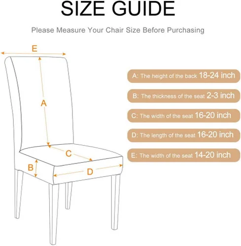 Vista 2 de SearchI - Juego de 6 fundas protectoras para sillas Parson de comedor, de elastano, súper ajuste, elástico, extraíble y lavable, para cocina
