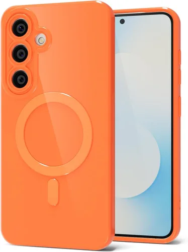 Vista 170 de Svanove Funda magnética de silicona para Samsung Galaxy S22, compatible con Magsafe, bonita funda para mujer, goma de gelatina brillante delgada