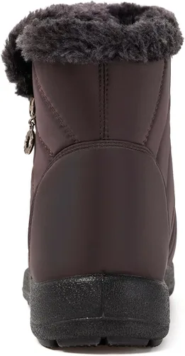 Vista 4 de Botas de nieve de invierno con forro de piel cálida para mujer, impermeables, botines al aire libre, zapatos cómodos para mujer
