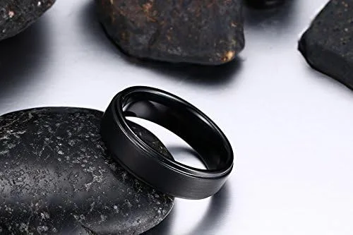 Vista 3 de Personalized Couple Rings for him Her,Custom Engrave Name Stainless SteelTungsten His and Her Matching Promise Wedding Ring Set for Men Women bf gf