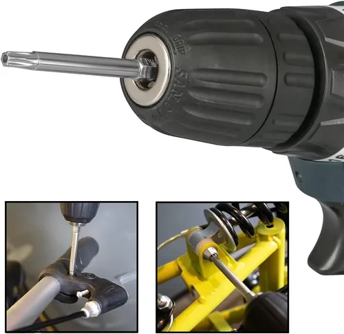Vista 6 de 11PCS Torx Cabeza Destornillador Broca 1/4 pulgada Hex Shank S2 Acero 2.953 in Longitud Magnética Seguridad Destornillador Set T6-T40 Estrella