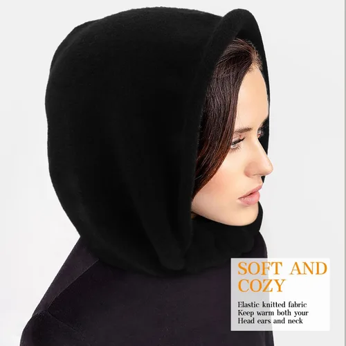 Vista 4 de Gorro de invierno para mujer, bufanda de lana de moldeo variable, cálido, de punto, bufanda, gorro para mujer