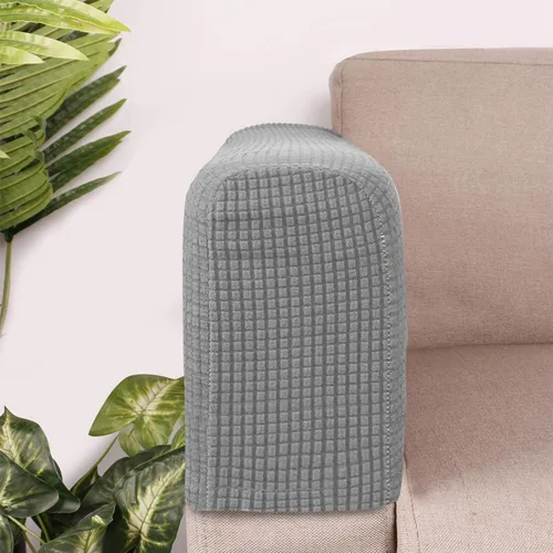 Vista 6 de VICASKY Juego de 2 fundas elásticas para reposabrazos de sofá, toallas para protección de sala de estar (gris claro)