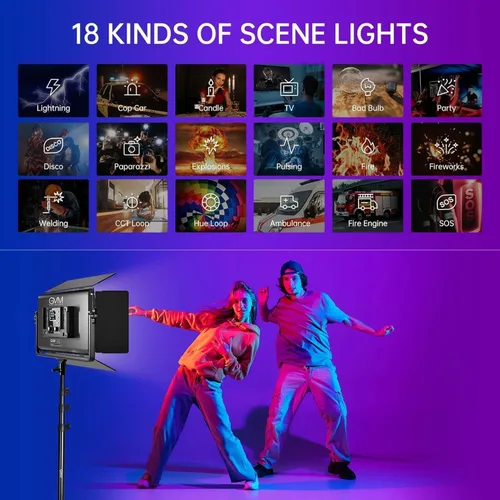 Vista 3 de GVM Luz de Video LED RGB 1500D con Softbox, Kit de Iluminación de Video de 75W con Control Bluetooth, Panel de Luz LED para Fotografía, Estudio