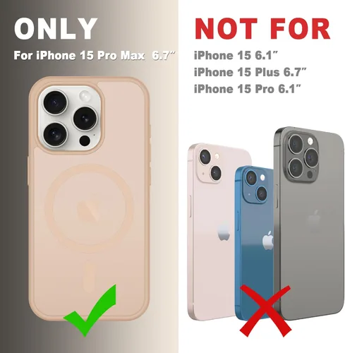 Vista 270 de Funda para Google Pixel 10 Pro XL, cubierta magnética mate, color negro Fit for MagSafe, Screen Protector included, Shockproof Military Grade