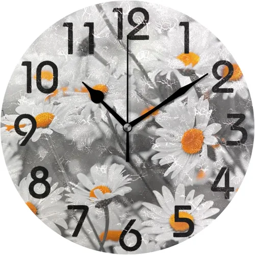 Vista 21 de Pretty Sping Flowers Birdhouse Family Birds Reloj de pared redondo, 10 pulgadas, analógico, silencioso, sin tictac, para el hogar, cocina, sala