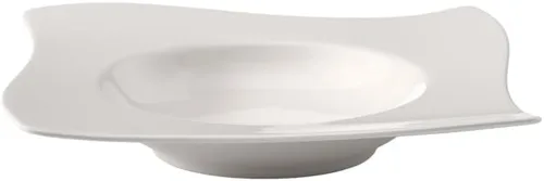 Vista 2 de Villeroy & Boch NewWave - Plato de sopa con borde de 10.25 pulgadas, porcelana premium, fabricado en Alemania, rico, blanco cremoso