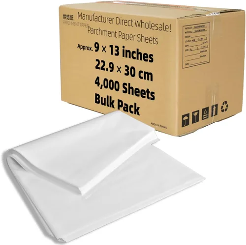 Vista 42 de Cuadrados de papel pergamino pequeños comerciales de 4 x 4 pulgadas (43,200 hojas), sin blanquear, antiadherentes, precortados, para envoltorios