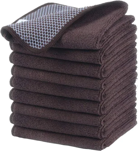 Vista 28 de KinHwa Paños de cocina para platos, paños de microfibra absorbentes de secado rápido, trapos de cocina con lado de limpieza de poliéster, ideal