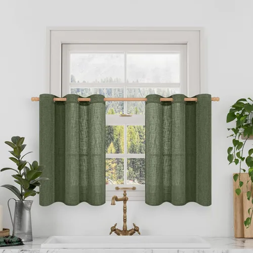 Vista 74 de LAMIT Cortinas de lino marrón caramelo para sala de estar, 84 pulgadas, de lino sintético, texturizado, filtrante de luz, paneles de privacidad