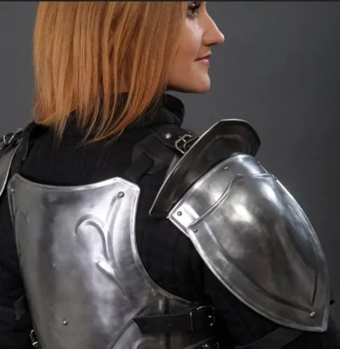 Vista 2 de LARP Galadriel - Disfraz medieval de fantasía de elfo de armadura de acero elfo, traje de armadura de dama coraza, traje de armadura de dama