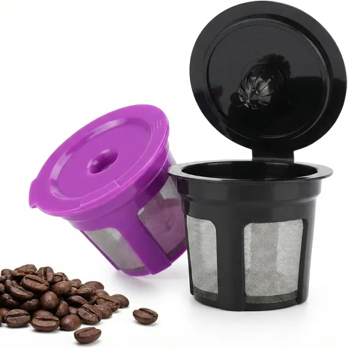 Vista 7 de Paquete de 4 tazas K reutilizables para cafeteras Keurig 2.0 y 1.0, cápsulas de café recargables universales compatibles con Keurig K-Mini, Duo