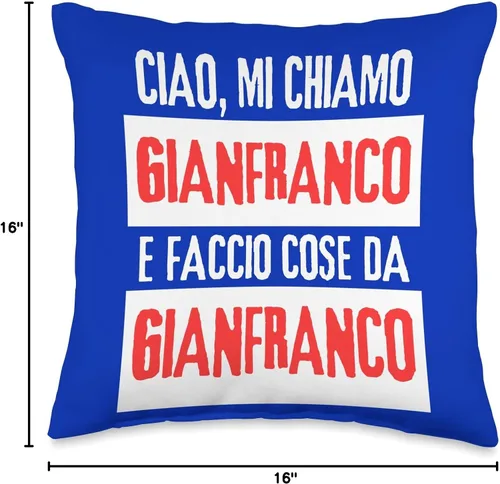 Vista 4 de Gianfranco Idea Regalo Personalizzata con Nome Ciao Sono Faccio Cose Gianfranco Personalizzato - Almohada (16 x 16 pulgadas), multicolor