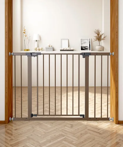 Vista 16 de Puerta de bebé de 29.5-40.5 pulgadas para escaleras, puerta para perros para puertas, puerta de seguridad de metal para bebés con cierre automático