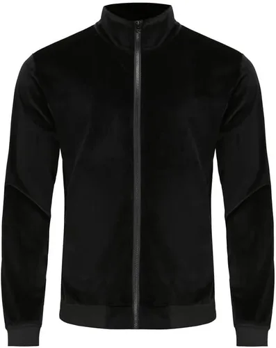 Vista 3 de KISSQIQI Velour Tracksuit Mens 2 Piece Velvet Zipper Jacket Drawtsring Waistband Sweatpants Sweatsuits Set Casual Outfits