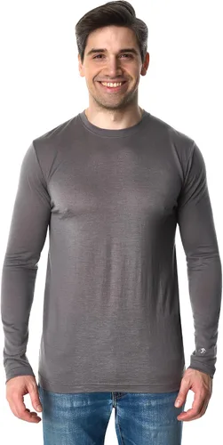 Vista 23 de Camisas 100% de lana merino para hombre, ropa interior térmica, capa base 190 negro