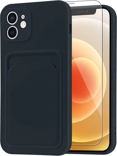 Vista 85 de MZELQ Compatible con iPhone 11 Funda TPU Soporte para Tarjetas Cubierta de Billetera, Protección de Cámara + Protector de Pantalla Funda Suave