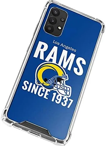 Vista 2 de Skinit Funda transparente compatible con Galaxy A32 5G – Diseño oficial de casco de Los Angeles Rams de la NFL