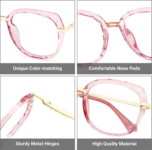 Vista 5 de Zeelool Lentes gruesos de gran tamaño Cat Eye TR90 con bloqueo de luz azul para mujer Daisy OT959223