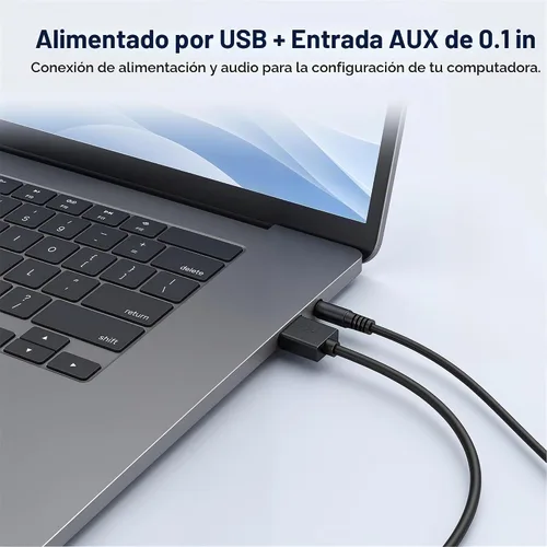 Vista 6 de ROSON Altavoz de computadora, altavoz de tamaño compacto con conector para auriculares, graves mejorados y control de volumen, altavoces multimedia