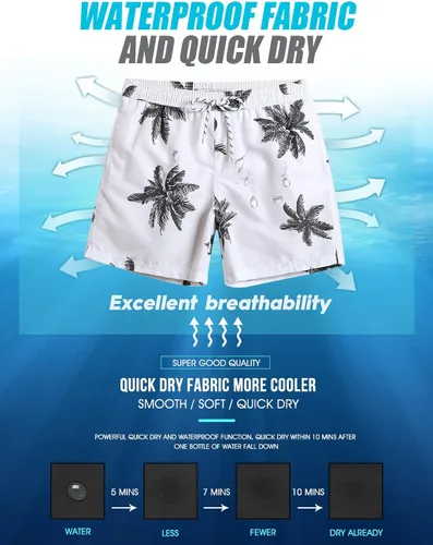 Vista 5 de maamgic Mens Slim Fit Quick Dry Swim Shorts Swim Trunks 7 inch Mens Bathing Suits with Mesh Lining