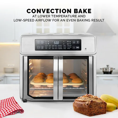 Vista 8 de Kalorik Horno freidora de aire MAXX Advance Series de 26 cuartos de galón con controles digitales, puerta de fácil visualización y 21 ajustes