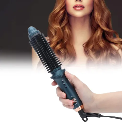 Vista 2 de Plancha rizadora, cepillo termostático inteligente para rizar cabello lacio y rizado, doble propósito para centro de belleza para el hogar