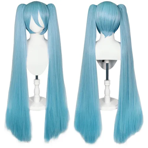 Vista 9 de Peluca negra y morada con 2 moños, pelo corto negro y morado, moños trenzados dobles para mujeres, cantantes, ídolos, personajes, cosplay, pelucas