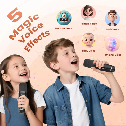 Vista 7 de Mini máquina de karaoke para niños y adultos, 2026, los mejores regalos de cumpleaños para niñas y niños de 3, 4, 5, 6, 7, 8 años, juguetes