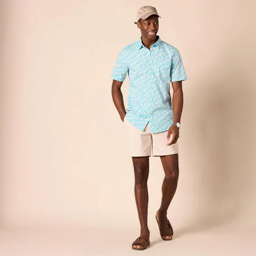 Vista 5 de Tienda Essentials Camisa de popelina de manga corta ajustada para hombre