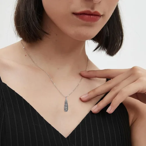 Vista 77 de Collar con colgante de urna de cenizas de cremación y árbol de la vida para mujer, plata de ley US1