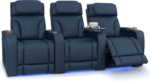 Vista 25 de Seatcraft Luminis 365 - Asiento de cine en casa (fila de 2 biplazas), color carmesí