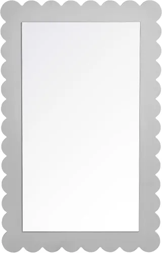 Vista 8 de Modway Emmeline Espejo de pared rectangular festoneado en gris claro