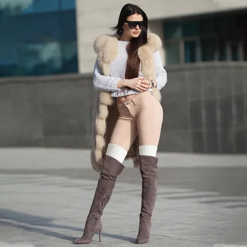 Vista 5 de Passionbility Calentadores de piernas para mujer, calentadores de piernas de los años 80, calcetines largos de punto acanalado para deportes