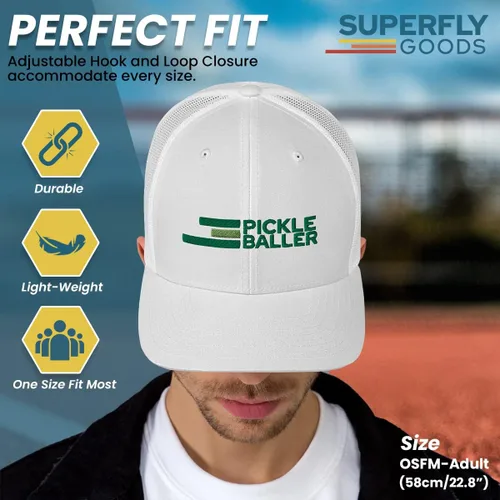 Vista 2 de Super Fly Goods Sombrero de pickleball retro, regalos de pickleball accesorios de pickleball sombreros de pickleball para hombres y mujeres
