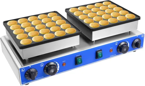 Vista 11 de Mini panqueques holandés de 36 piezas, máquina eléctrica comercial para panqueques, control de tiempo y temperatura, mini waffles de acero