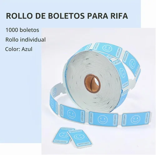 Vista 3 de L LIKED Rollo de boletos de rifa sonriente, cada boleto de 1 x 2 pulgadas, para eventos, entrada, premio de clase, premios, 1000 boletos por rollo