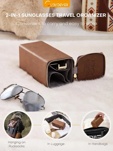 Vista 77 de Sunglasses Travel Case Organizer Hangable for Men Women, Eyeglasses Foldable Storage Organizer