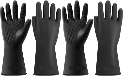 Vista 8 de 2 pares de guantes largos de goma resistentes de látex de manga larga para hombres y mujeres 14.2 in-1 par