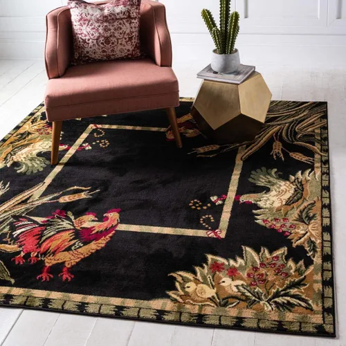 Vista 17 de Unique Loom Barnyard Collection - Alfombra de área de granja (2 pies x 3 pies 1 pulgada, rectangular, crema/negro)