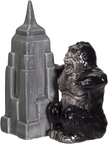 Vista 5 de Pacific Giftware NY Empire State Building - Juego de salero y pimentero de cerámica King Kong Monster