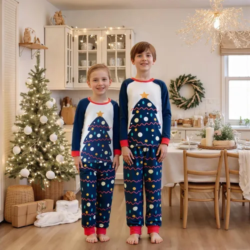 Vista 4 de OAKFashion Conjuntos de Pijamas Familiares de Navidad, Pijamas Familiares a Juego de Navidad Ropa de Dormir Pjs