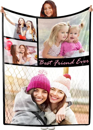 Vista 16 de Manta personalizada con foto, manta de collage personalizada con tu propia imagen, fabricada en Estados Unidos, regalo para ella, él, mujeres