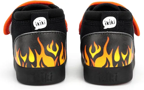 Vista 5 de ikiki Zapatillas deportivas para niños pequeños y niños pequeños. Tenis de ajuste espacioso. Nota no chirriantes, puntera y talón de cuero vegano